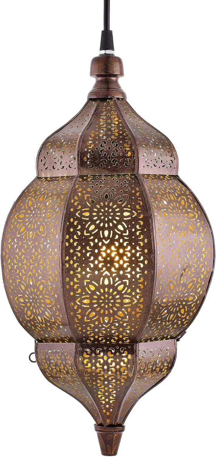 چراغ آویز مراکشی Homesake - چراغ های سقفی فلزی دست ساز وینتیج، لوستر جھومار برای اتاق نشیمن، اتاق خواب، اتاق غذاخوری - سازگار با LED، نورپردازی جشن، دکوراسیون منزل چراغ آویز مراکشی Homesake - چراغ های سقفی فلزی دست ساز وینتیج، لوستر جھومار برای اتاق نشیمن، اتاق خواب، اتاق غذاخوری - سازگار با LED، نورپردازی جشن، دکوراسیون منزل
