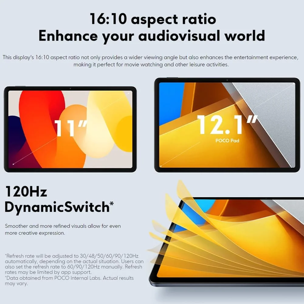 تبلت شیائومی Poco Pad نسخه WiFi (256 گیگابایت + 8 گیگابایت) 12.1 اینچ هشت هسته ای رام جهانی 10000mAh بلوتوث 5.3 دوربین دوگانه 8 مگاپیکسلی (خاکستری، 256 گیگابایت + 8 گیگابایت) تبلت شیائومی Poco Pad نسخه WiFi (256 گیگابایت + 8 گیگابایت) 12.1 اینچ هشت هسته ای رام جهانی 10000mAh بلوتوث 5.3 دوربین دوگانه 8 مگاپیکسلی (خاکستری، 256 گیگابایت + 8 گیگابایت)