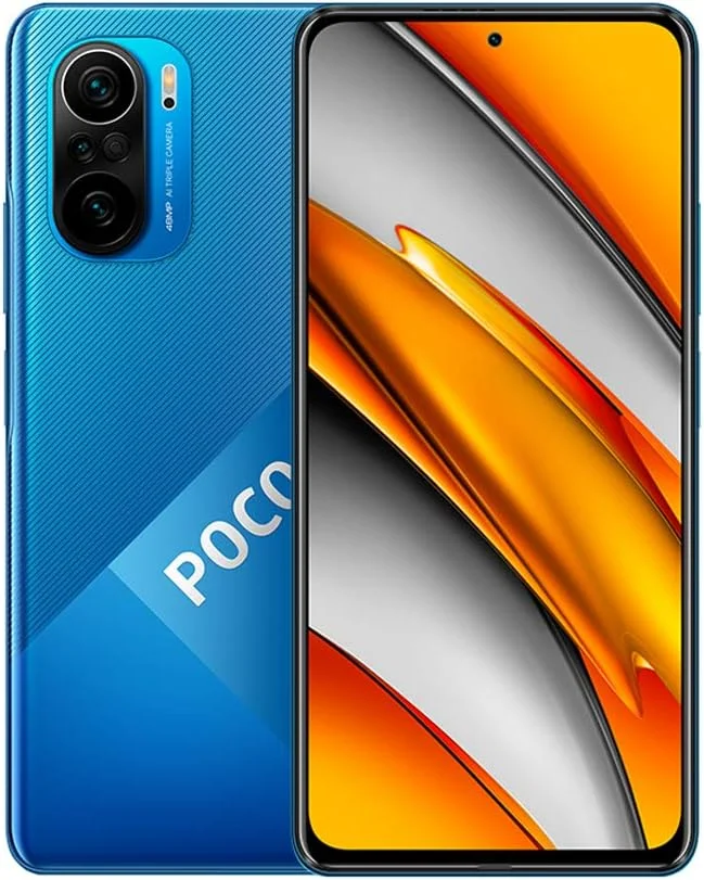 گوشی موبایل پوکو F3 5G + 4G Volte آنلاک شده گلوبال GSM با حافظه 128 گیگابایت + رم 6 گیگابایت، صفحه نمایش 6.67 اینچی و دوربین سه گانه 48 مگاپیکسلی (آبی اقیانوسی)