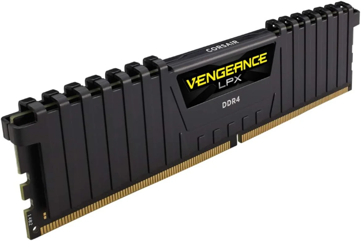 کیت حافظه دسکتاپ با کارایی بالا Corsair CMK16GX4M2D3200C16 Vengeance LPX 16 گیگابایت (2 عدد 8 گیگابایتی) DDR4 3200 مگاهرتز C16 XMP 2.0، مشکی