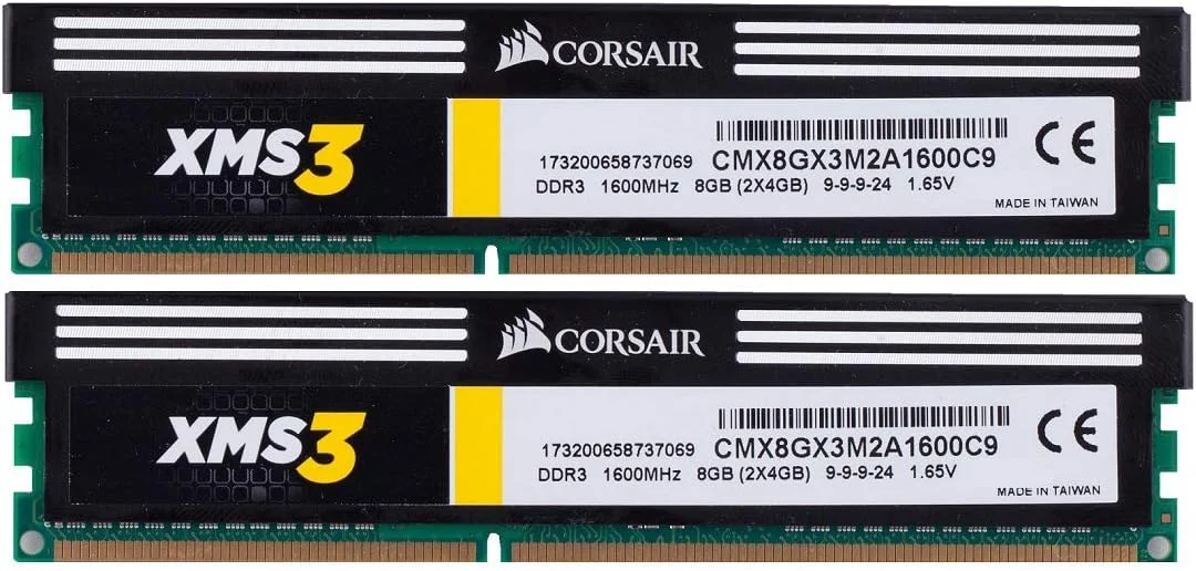 کیت حافظه دسکتاپ کرسیر CMX8GX3M2A1600C9 XMS3 8GB (2x4GB) DDR3 1600 مگاهرتز CL9، مشکی