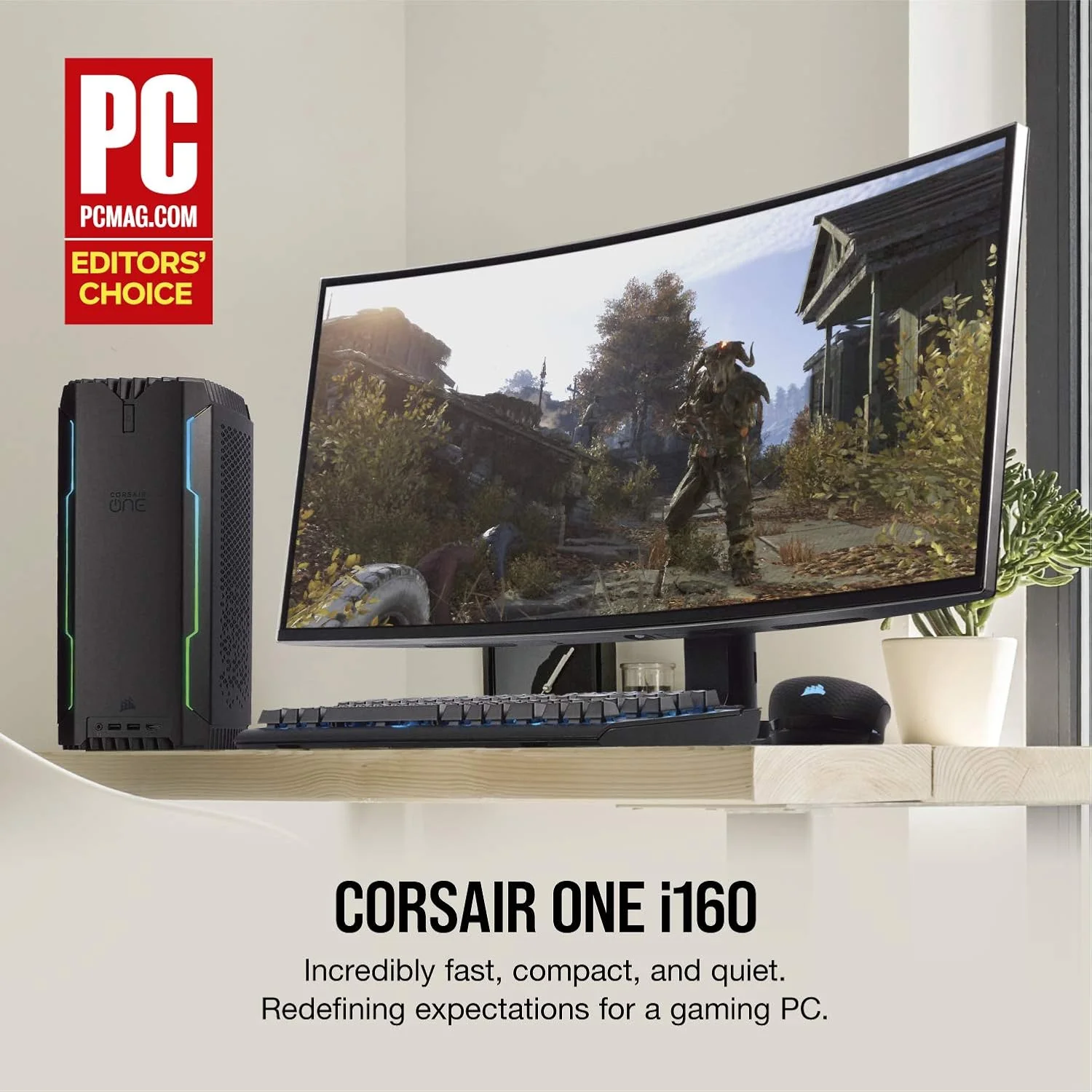 کامپیوتر رومیزی گیمینگ کامپکت CORSAIR ONE i140 با پردازنده i9-9900K - رم 32 گیگابایتی CS-9020003-NA