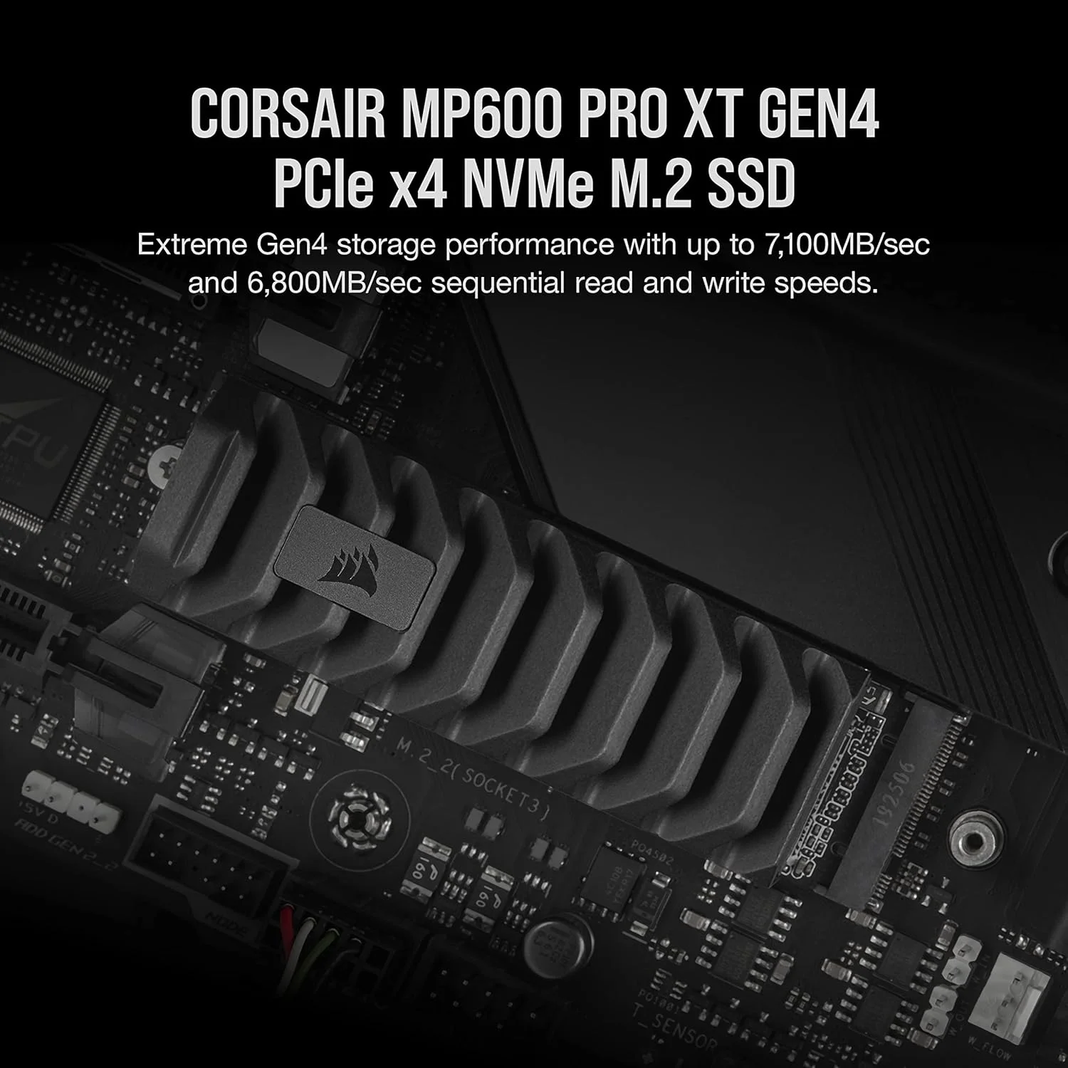 درایو SSD کورسیر MP600 PRO XT Gen4 PCIe x4 NVMe M.2 با تراکم بالا TLC NAND هیت سینک آلومینیومی M.2 2280 فرم فاکتور، مشکی، CSSD-F2000GBMP600PXT، 2000 گیگابایت