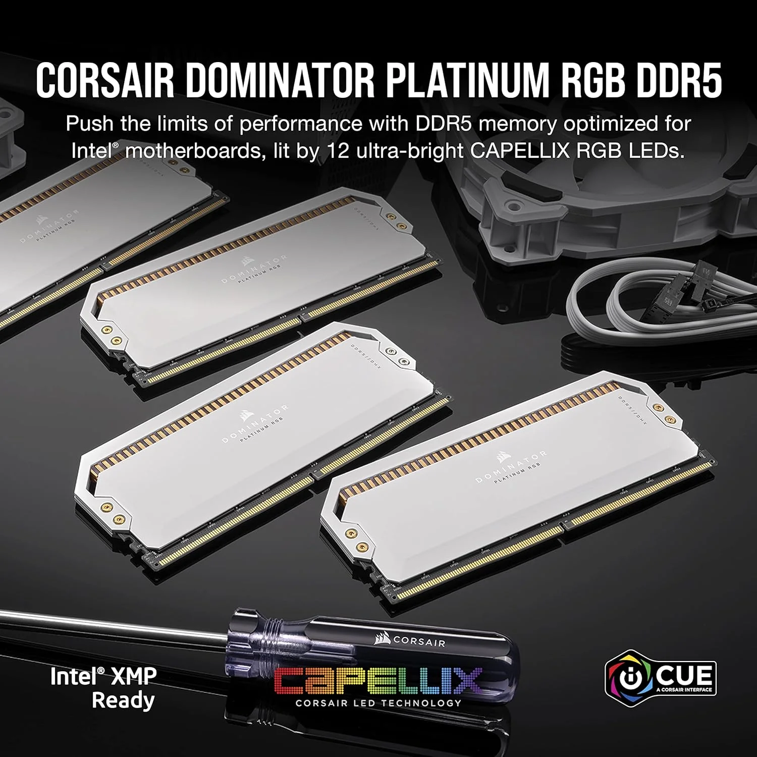 رم کورسیر DOMINATOR PLATINUM RGB DDR5 2 عدد 32 گیگابایتی (2x16GB) DDR5 5200 CL40-40-40-77 1.25V حافظه Intel XMP - سفید