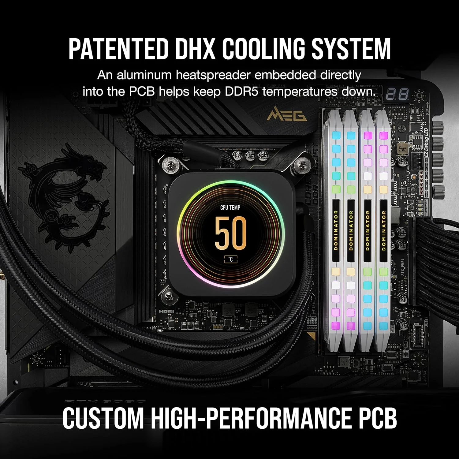 رم کورسیر DOMINATOR PLATINUM RGB DDR5 2 عدد 32 گیگابایتی (2x16GB) DDR5 5200 CL40-40-40-77 1.25V حافظه Intel XMP - سفید