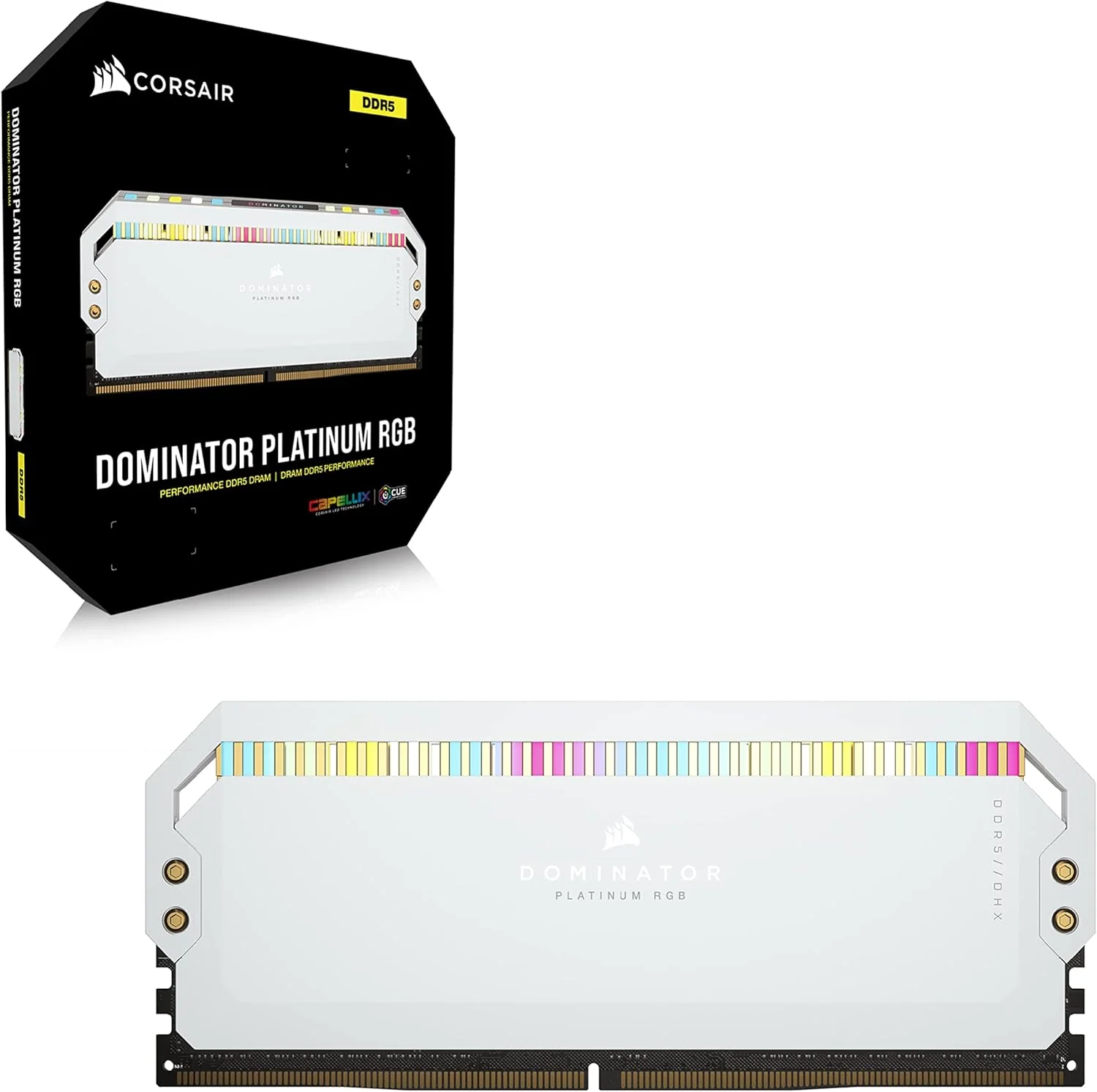رم کورسیر DOMINATOR PLATINUM RGB DDR5 2 عدد 32 گیگابایتی (2x16GB) DDR5 5200 CL40-40-40-77 1.25V حافظه Intel XMP - سفید