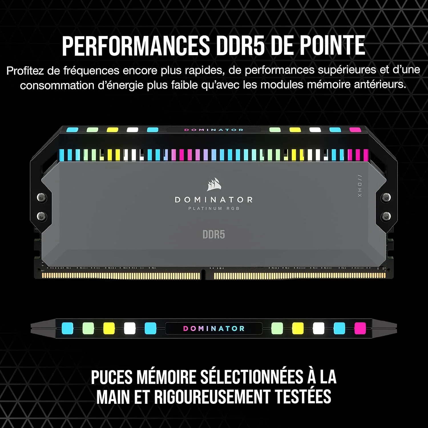 رم کامپیوتر CORSAIR Dominator Platinum RGB DDR5 با ظرفیت 64 گیگابایت (2x32GB) 6000MHz CL30 AMD Expo سازگار با iCUE - خاکستری (CMT64GX5M2B6000Z30)