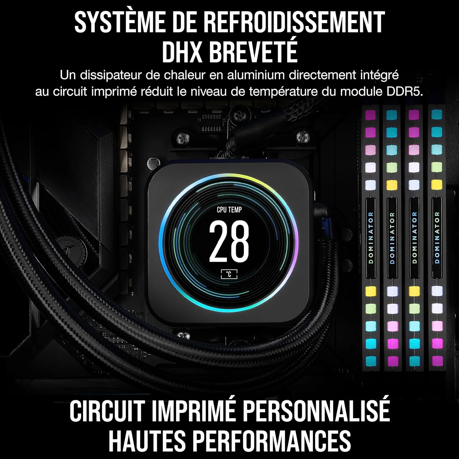 رم کامپیوتر CORSAIR Dominator Platinum RGB DDR5 با ظرفیت 64 گیگابایت (2x32GB) 6000MHz CL30 AMD Expo سازگار با iCUE - خاکستری (CMT64GX5M2B6000Z30)