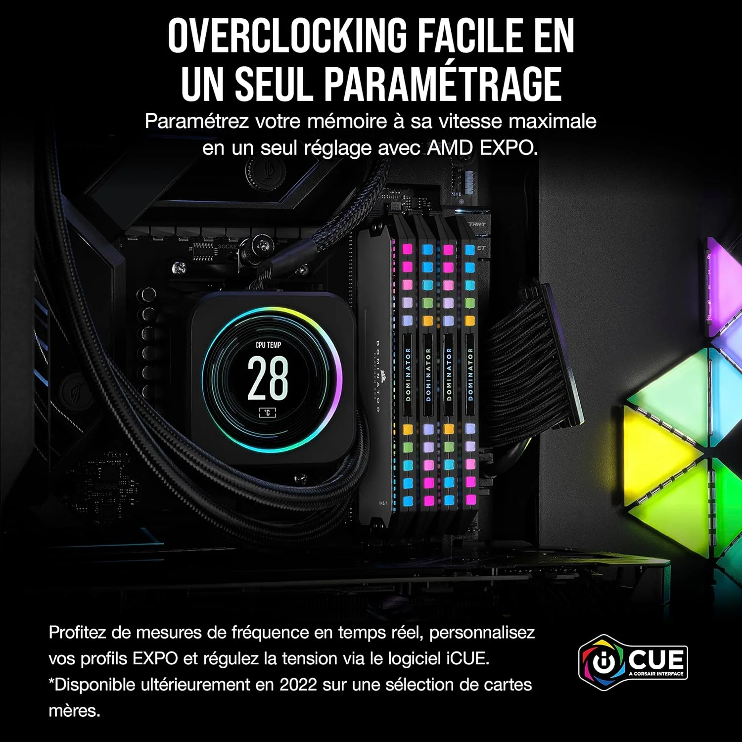 رم کامپیوتر CORSAIR Dominator Platinum RGB DDR5 با ظرفیت 64 گیگابایت (2x32GB) 6000MHz CL30 AMD Expo سازگار با iCUE - خاکستری (CMT64GX5M2B6000Z30)