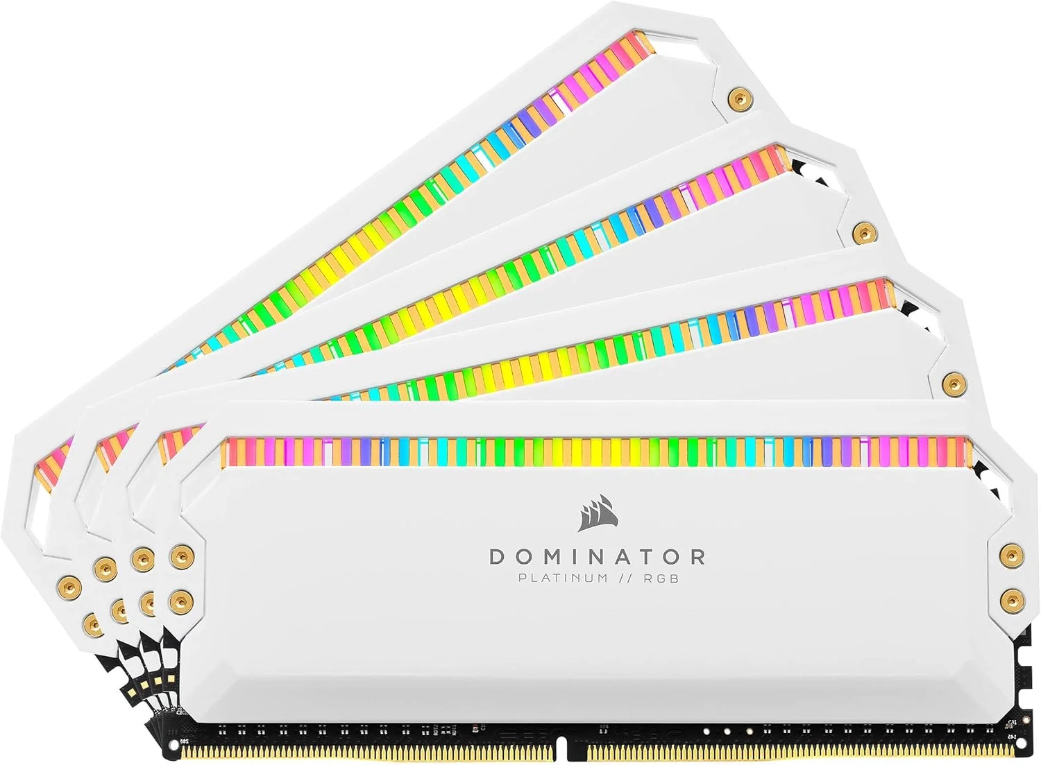 رم دسکتاپ 64 گیگابایتی Corsair DOMINATOR PLATINUM RGB (4x16GB) DDR4 3200 (PC4-25600) C16 1.35V - سفید، CMT64GX4M4E3200C16W