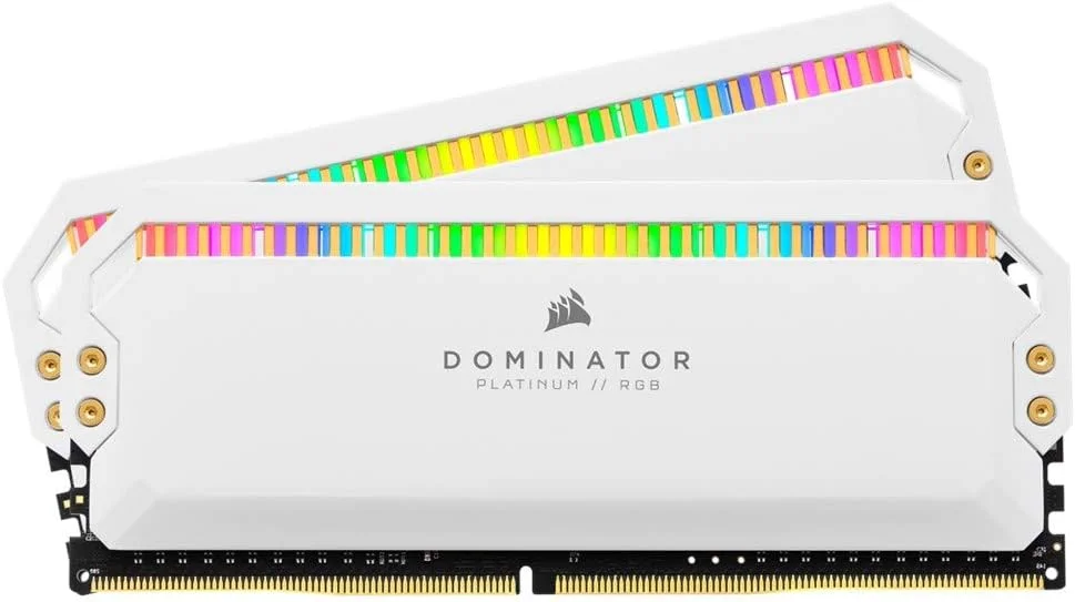 رم دسکتاپ 16 گیگابایتی Corsair Dominator Platinum RGB (2X8GB) DDR4 3200 PC4 25600 C16 1.35V سفید، Cmt16Gx4M2C3200C16W