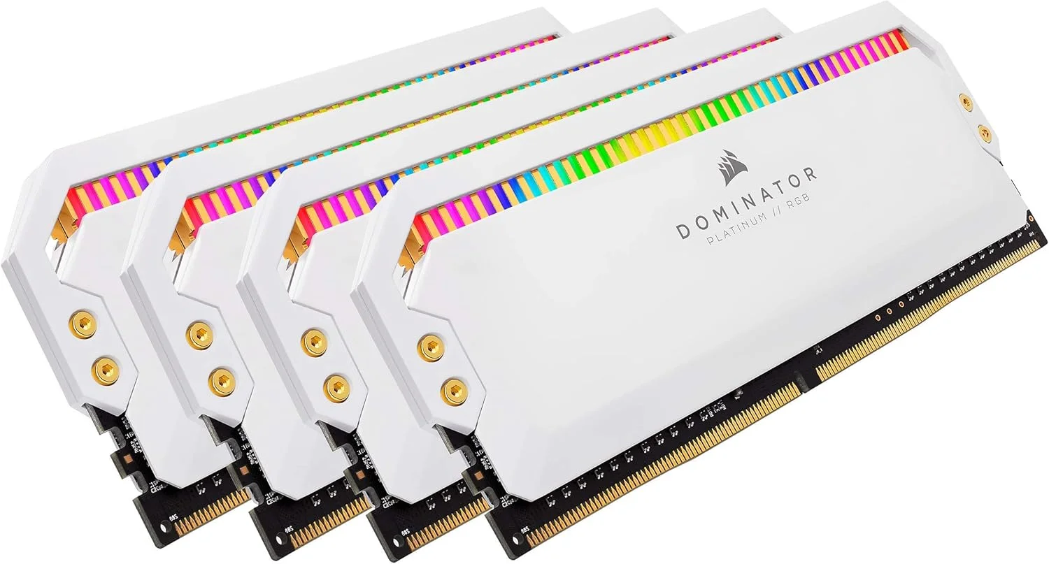 رم دسکتاپ 64 گیگابایتی Corsair DOMINATOR PLATINUM RGB (4x16GB) DDR4 3200 (PC4-25600) C16 1.35V - سفید، CMT64GX4M4E3200C16W