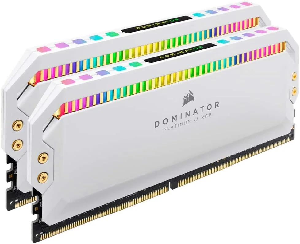 رم دسکتاپ 16 گیگابایتی Corsair Dominator Platinum RGB (2X8GB) DDR4 3200 PC4 25600 C16 1.35V سفید، Cmt16Gx4M2C3200C16W