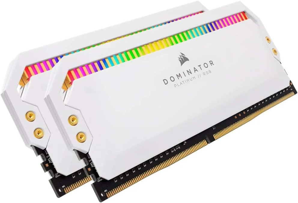 رم دسکتاپ 16 گیگابایتی Corsair Dominator Platinum RGB (2X8GB) DDR4 3200 PC4 25600 C16 1.35V سفید، Cmt16Gx4M2C3200C16W