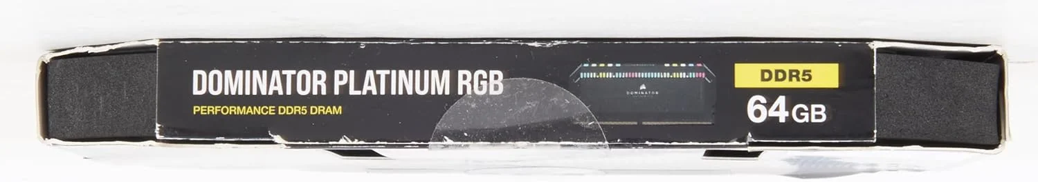 رم کامپیوتر CORSAIR DOMINATOR PLATINUM RGB DDR5 با ظرفیت 64 گیگابایت (2x32GB) و فرکانس 6800MHz CL40، سازگار با Intel XMP iCUE - مشکی (CMT64GX5M2B6800C40)
