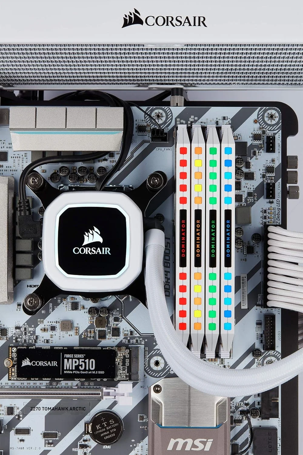رم دسکتاپ 64 گیگابایتی Corsair DOMINATOR PLATINUM RGB (4x16GB) DDR4 3200 (PC4-25600) C16 1.35V - سفید، CMT64GX4M4E3200C16W
