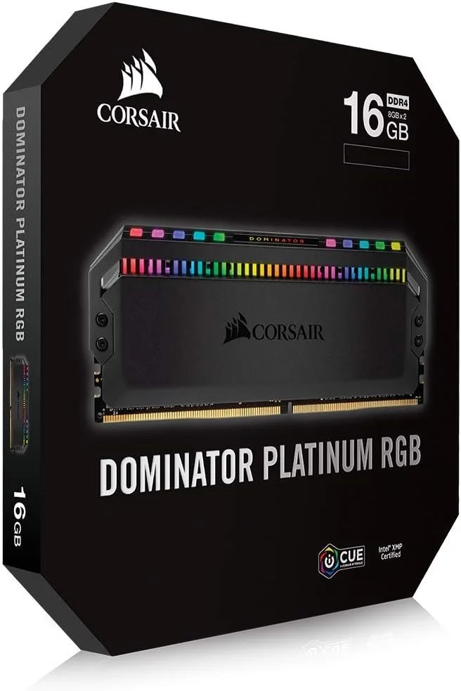 رم دسکتاپ 16 گیگابایتی (2x8GB) Corsair DOMINATOR PLATINUM RGB DDR4 4000MHz C18 (12 LED فوق العاده روشن CAPELLIX RGB، سیستم خنک کننده DHX، زمان پاسخگویی سریع، بهینه سازی شده برای AMD) - مشکی