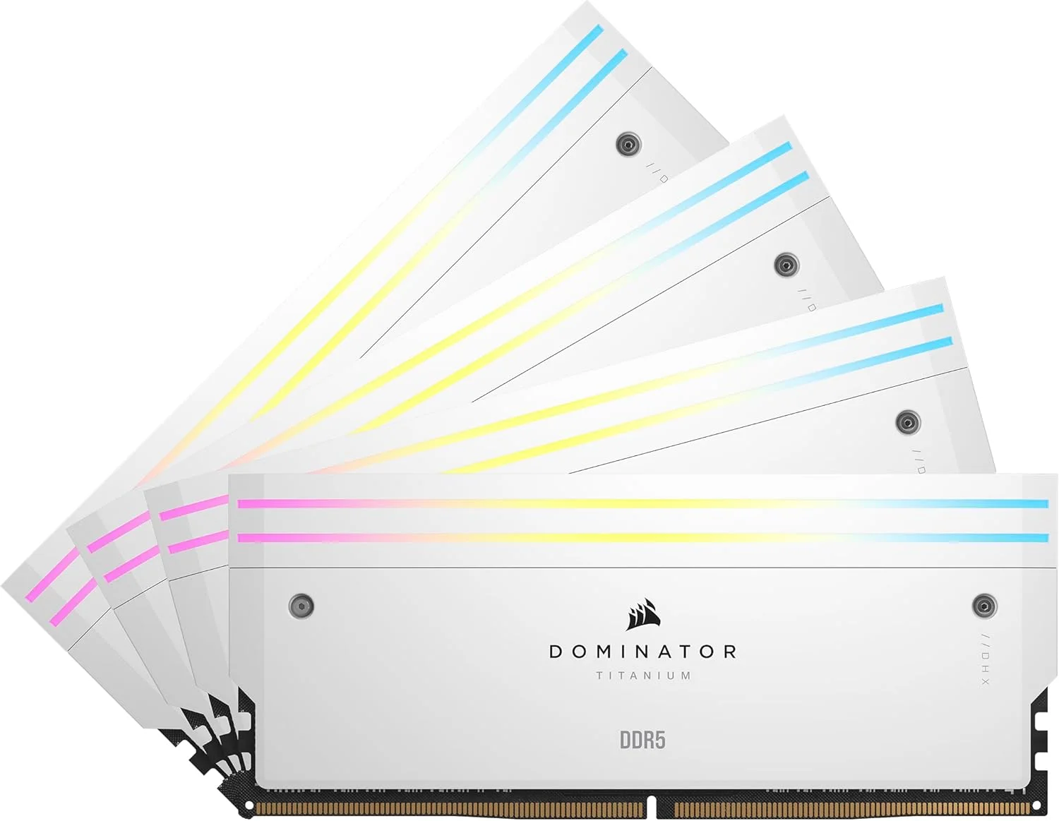 رم کامپیوتر CORSAIR DOMINATOR TITANIUM RGB DDR5 با ظرفیت 64 گیگابایت (4x16GB) DDR5 6400MHz CL32 Intel XMP iCUE سازگار - سفید (CMP64GX5M4B6400C32W)