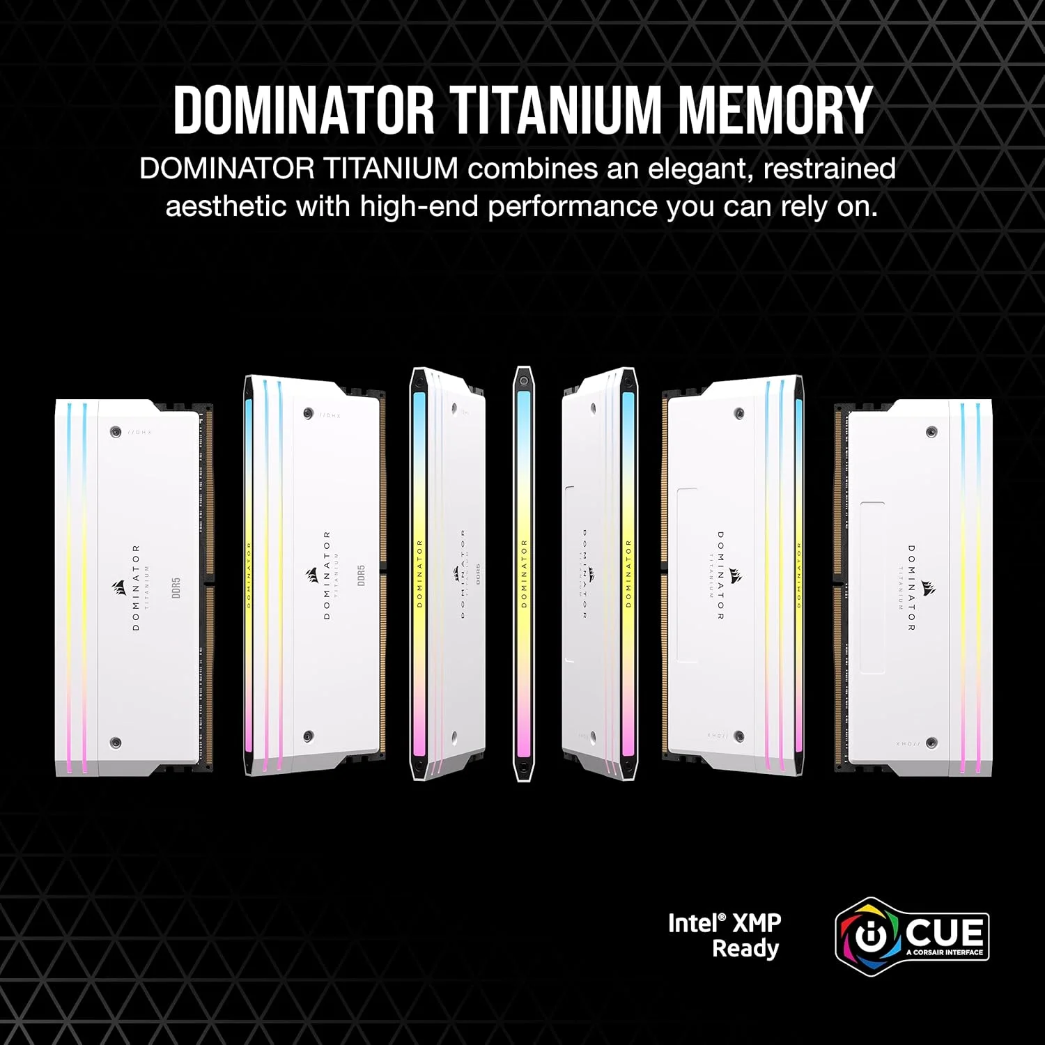 رم کامپیوتر CORSAIR DOMINATOR TITANIUM RGB DDR5 با ظرفیت 64 گیگابایت (4x16GB) DDR5 6400MHz CL32 Intel XMP iCUE سازگار - سفید (CMP64GX5M4B6400C32W)