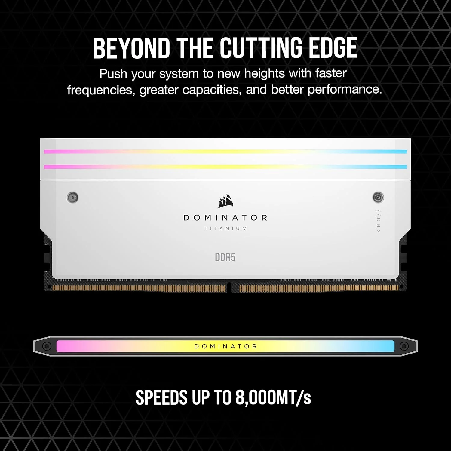 رم کامپیوتر CORSAIR DOMINATOR TITANIUM RGB DDR5 با ظرفیت 32 گیگابایت (2x16GB) DDR5 7200MHz CL34 Intel XMP iCUE Compatible - سفید (CMP32GX5M2X7200C34W)
