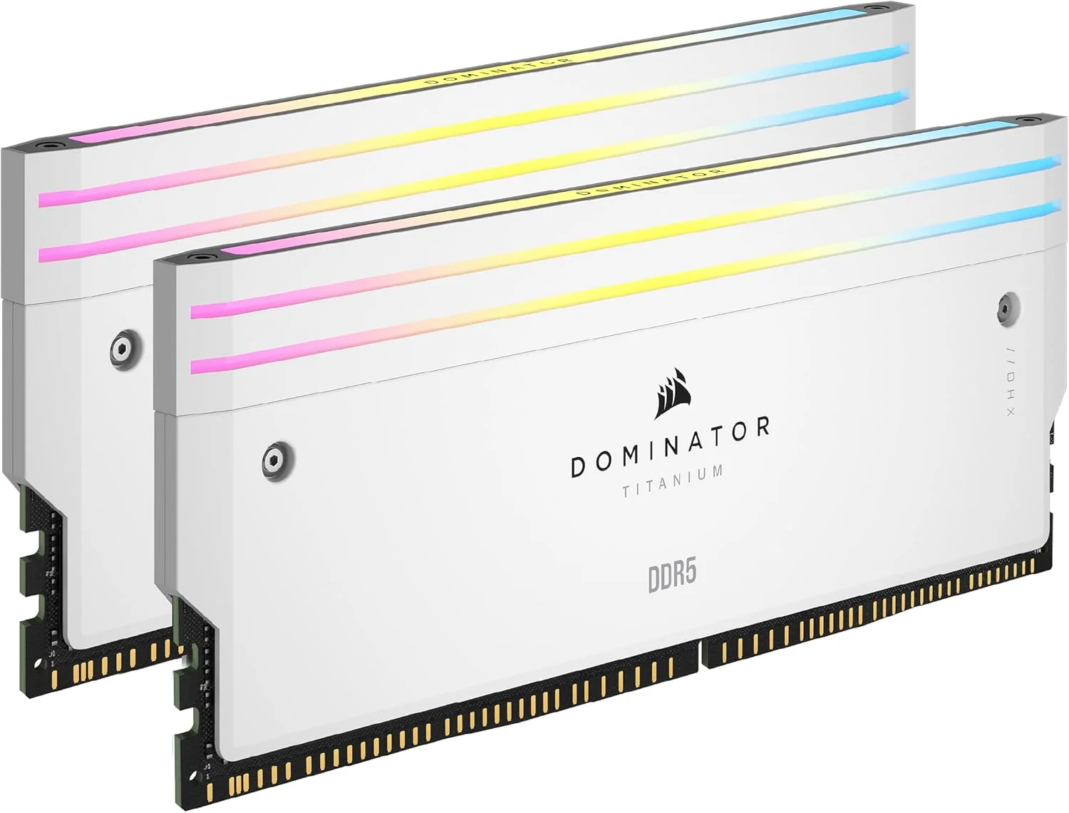 کیت ارتقاء نور CORSAIR DOMINATOR TITANIUM DDR5 RGB – 2 عدد ماژول – 0 گیگابایت رم – سازگار با CORSAIR iCUE – سفید