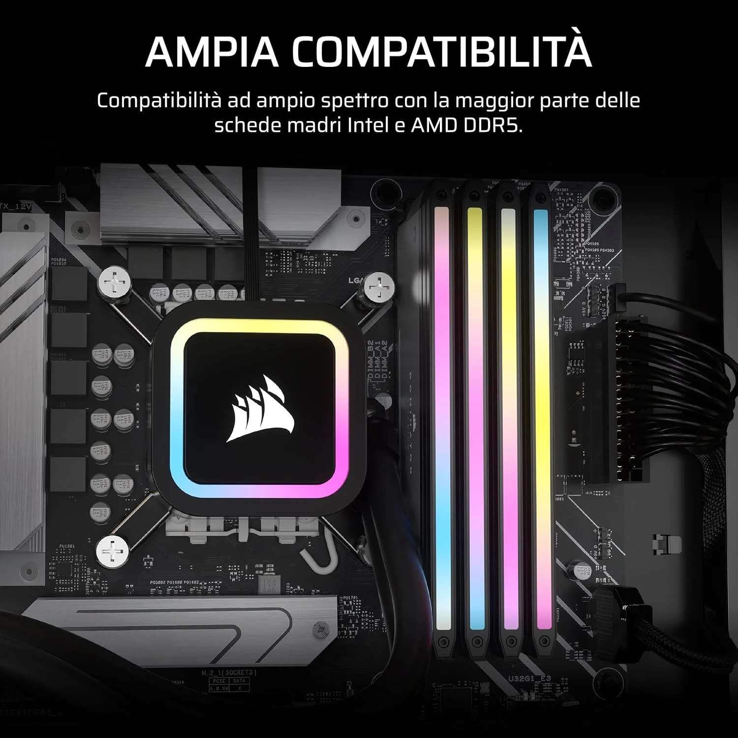 کیت ارتقاء نورپردازی RGB رم CORSAIR DOMINATOR TITANIUM DDR5 - 2 عدد ماژول - 0 گیگابایت رم - سازگار با CORSAIR iCUE - خاکستری