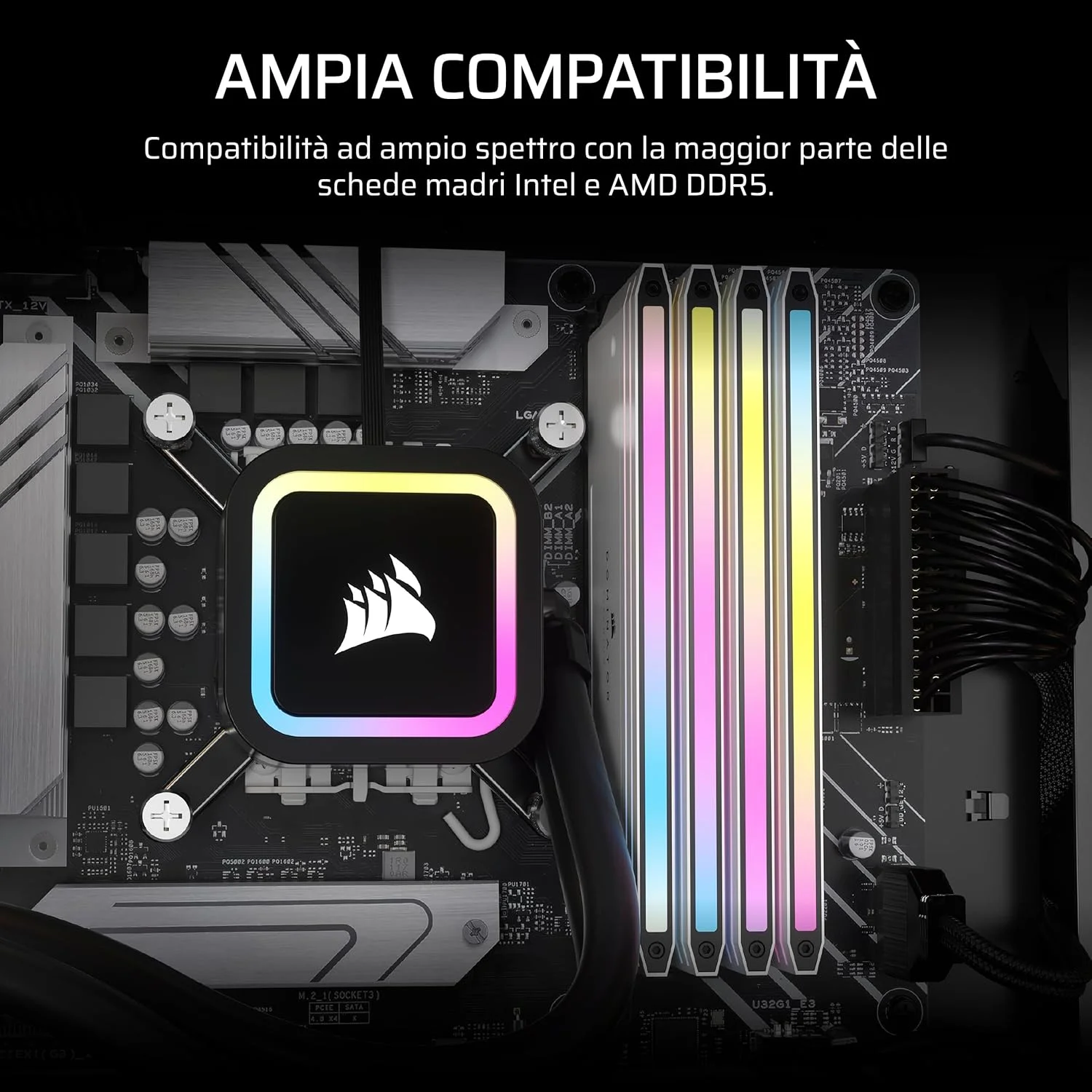 کیت ارتقاء نور CORSAIR DOMINATOR TITANIUM DDR5 RGB – 2 عدد ماژول – 0 گیگابایت رم – سازگار با CORSAIR iCUE – سفید