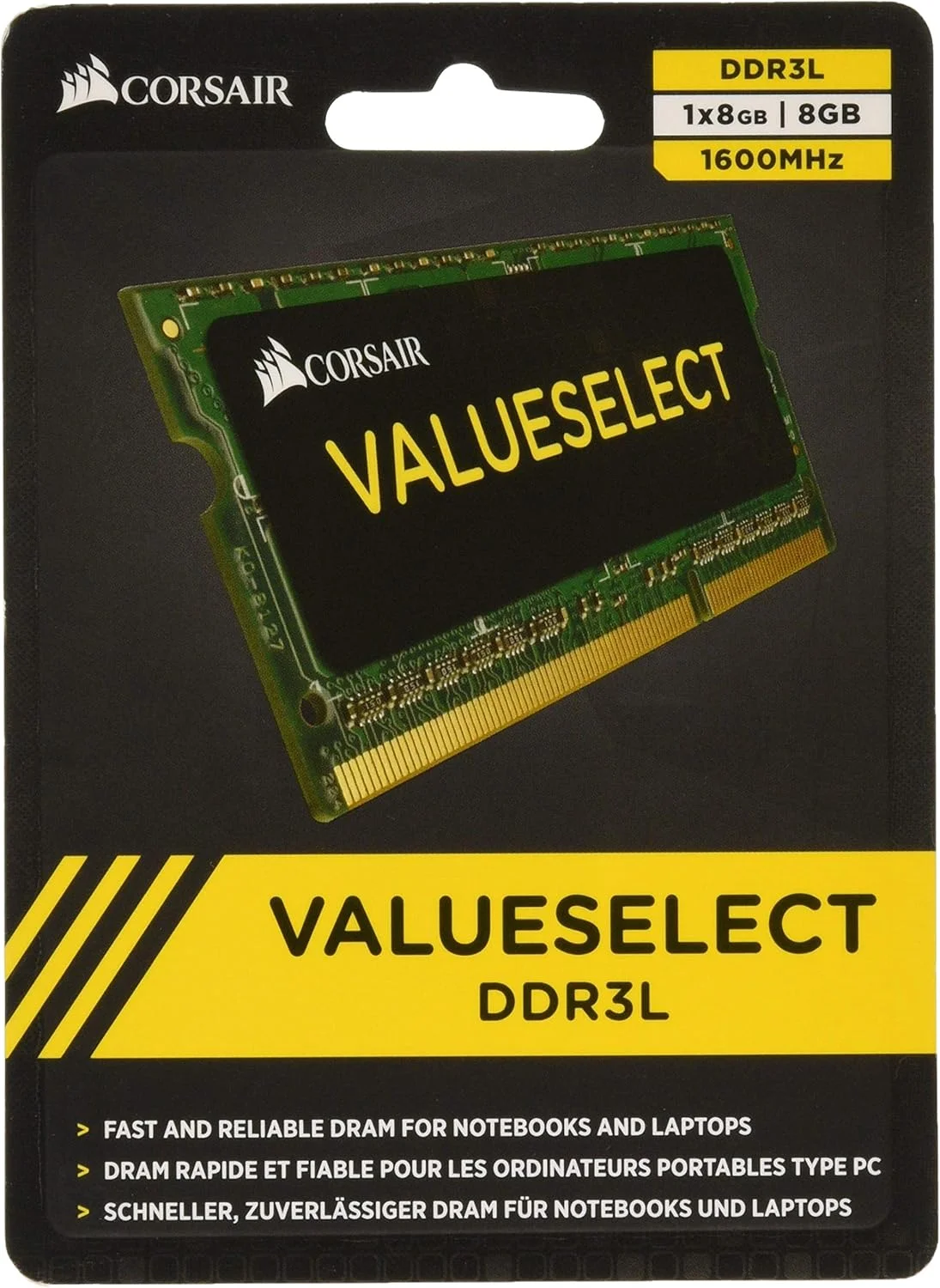 رم 8 گیگابایتی کرسیر سری Value Select (1x8GB) SODIMM DDR3L 1600 (PC3-12800) C11 1.35V/1.5V مناسب لپ تاپ یا حافظه فرم فاکتور کوچک