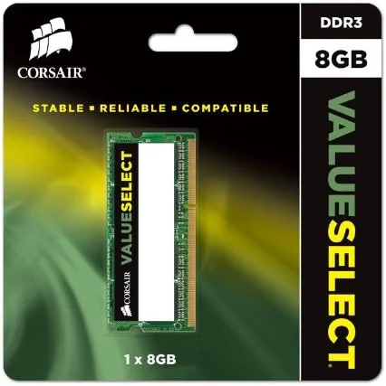 رم کورسیر Value Select SODIMM 8GB (1x8GB) DDR3L 1333MHz C9 حافظه برای لپ تاپ/نوت بوک - مشکی رم کورسیر Value Select SODIMM 8GB (1x8GB) DDR3L 1333MHz C9 حافظه برای لپ تاپ/نوت بوک - مشکی
