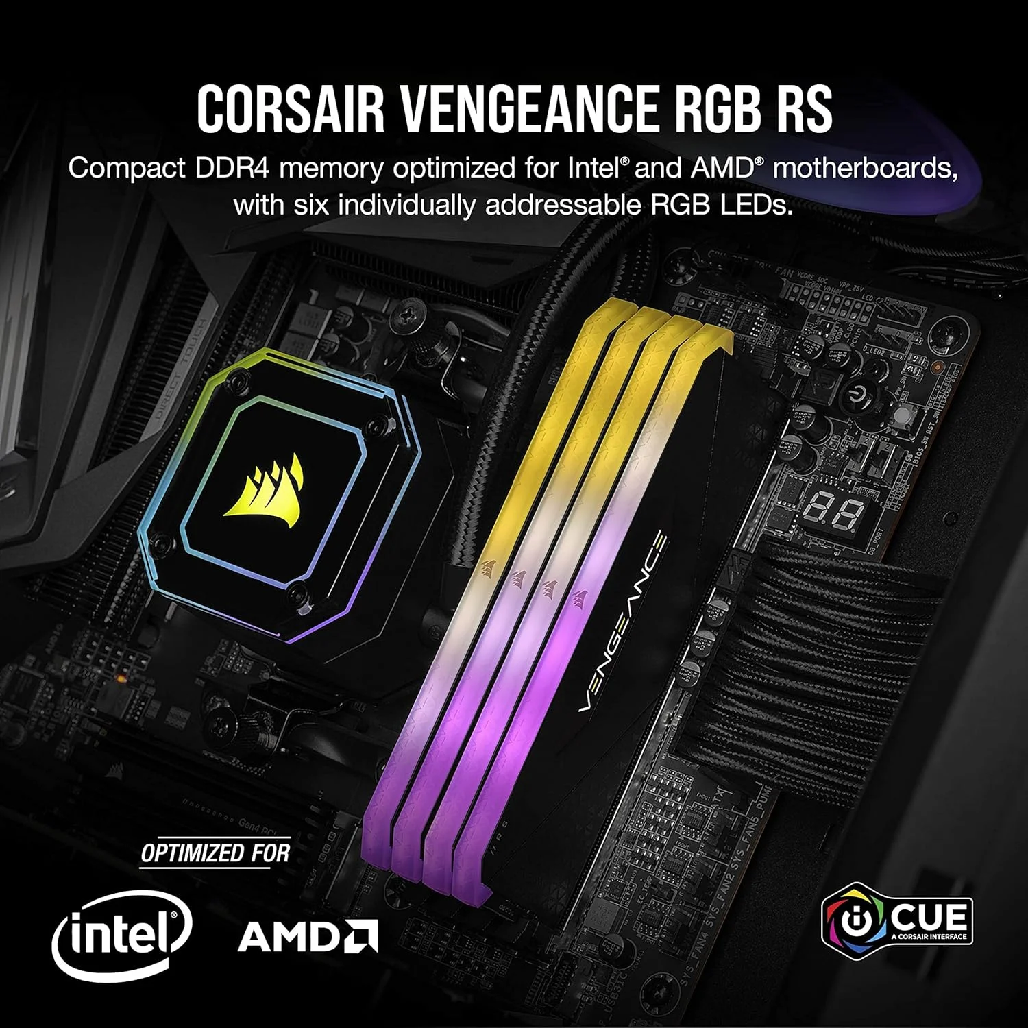 رم کورسیر VENGEANCE RGB RS با ظرفیت 8 گیگابایت (تک کاناله 8 گیگابایتی) DDR4 3600 (PC4-28800) C18 1.35V