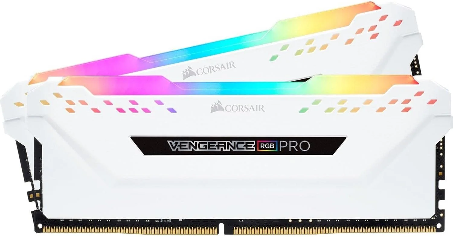رم دسکتاپ 32 گیگابایتی (2x16 گیگابایت) Corsair Vengeance RGB Pro DDR4 3200 (PC4-25600) C16 - سفید (CMW32GX4M2E3200C16W)