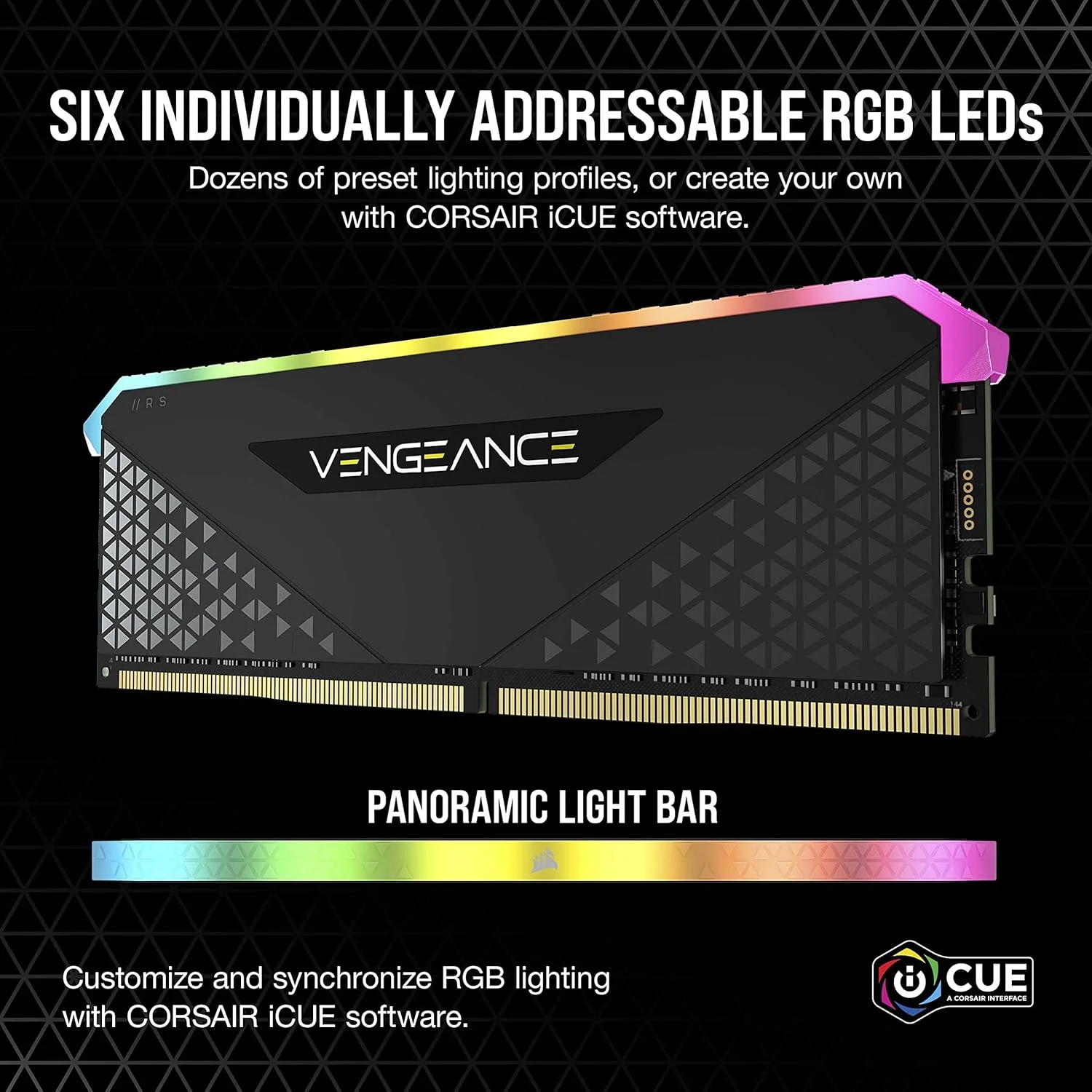 رم کورسیر VENGEANCE RGB RS با ظرفیت 8 گیگابایت (تک کاناله 8 گیگابایتی) DDR4 3600 (PC4-28800) C18 1.35V