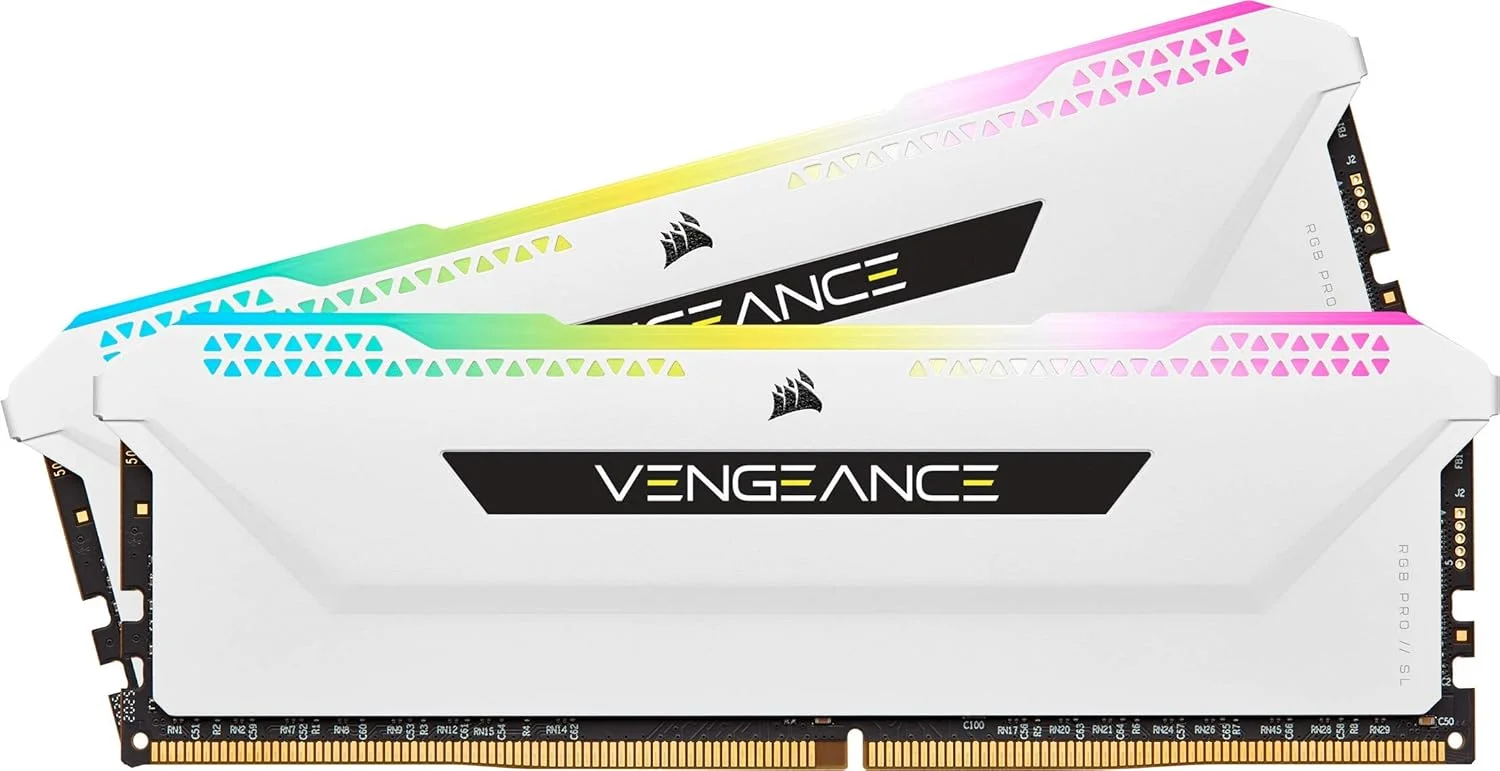 رم دسکتاپ 16 گیگابایتی Corsair VENGEANCE RGB PRO SL (2x8GB) DDR4 3200 PC4 25600 C16 1.35V سفید، 2 عدد 8 گیگابایتی