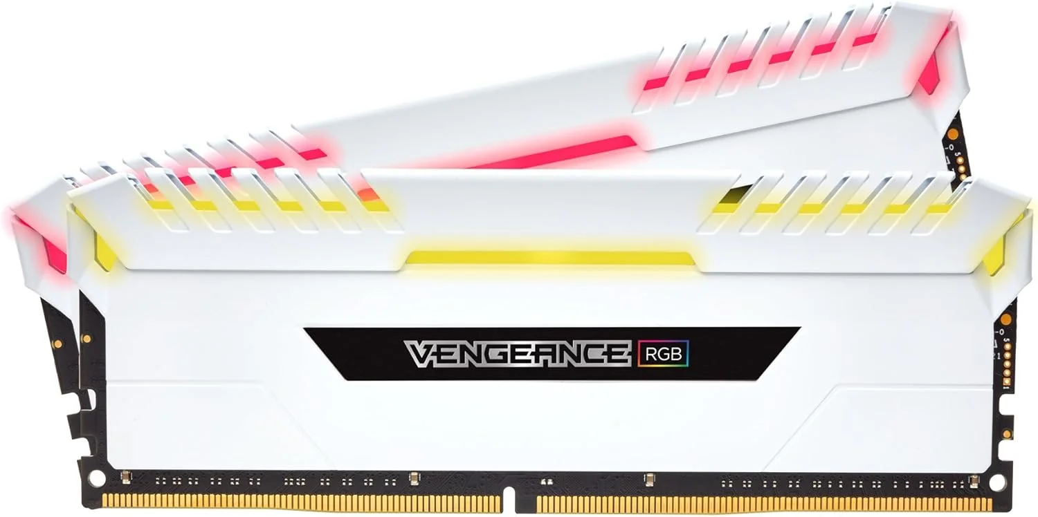 حافظه رم دسکتاپ 16 گیگابایتی (2x8GB) CORSAIR Vengeance RGB DDR4 3000MHz C16 - سفید