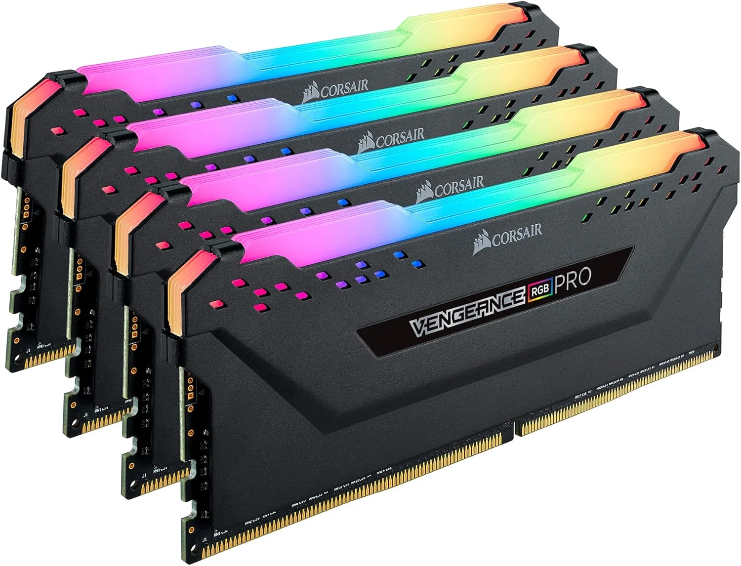 رم دسکتاپ 64 گیگابایتی CORSAIR VENGEANCE RGB PRO (چهار عدد 16 گیگابایتی) DDR4 3200 (PC4-25600) C16 1.35V - مشکی