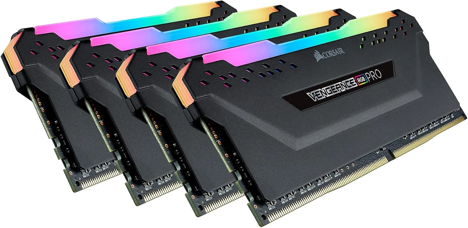 رم دسکتاپ 64 گیگابایتی CORSAIR VENGEANCE RGB PRO (چهار عدد 16 گیگابایتی) DDR4 3200 (PC4-25600) C16 1.35V - مشکی