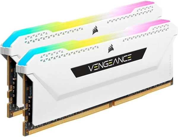 رم دسکتاپ 16 گیگابایتی Corsair VENGEANCE RGB PRO SL (2x8GB) DDR4 3200 PC4 25600 C16 1.35V سفید، 2 عدد 8 گیگابایتی