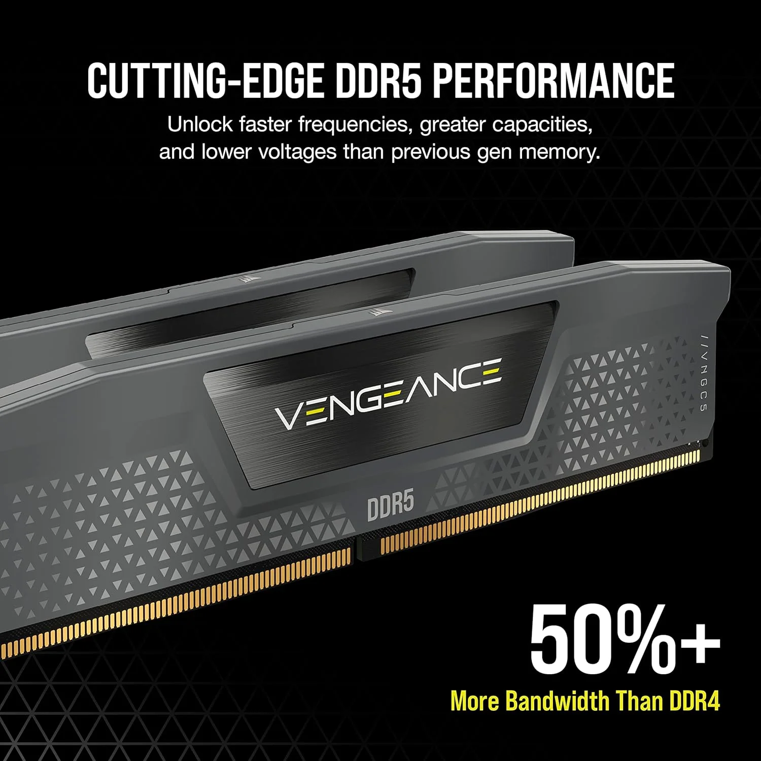 رم کامپیوتر CORSAIR VENGEANCE DDR5 با ظرفیت 32 گیگابایت (2x16GB) 6000MHz CL36 AMD EXPO سازگار با iCUE - خاکستری (CMK32GX5M2D6000Z36)