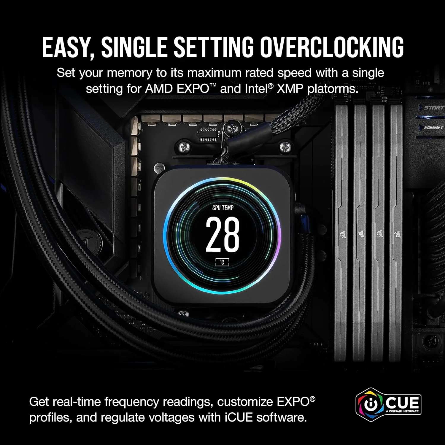 رم کامپیوتر دسکتاپ CORSAIR VENGEANCE DDR5 با ظرفیت 64 گیگابایت (2x32GB) 6000MHz CL38-44-44-96 1.35V AMD EXPO Intel XMP 3.0 - خاکستری (CMK64GX5M2B6000Z38)