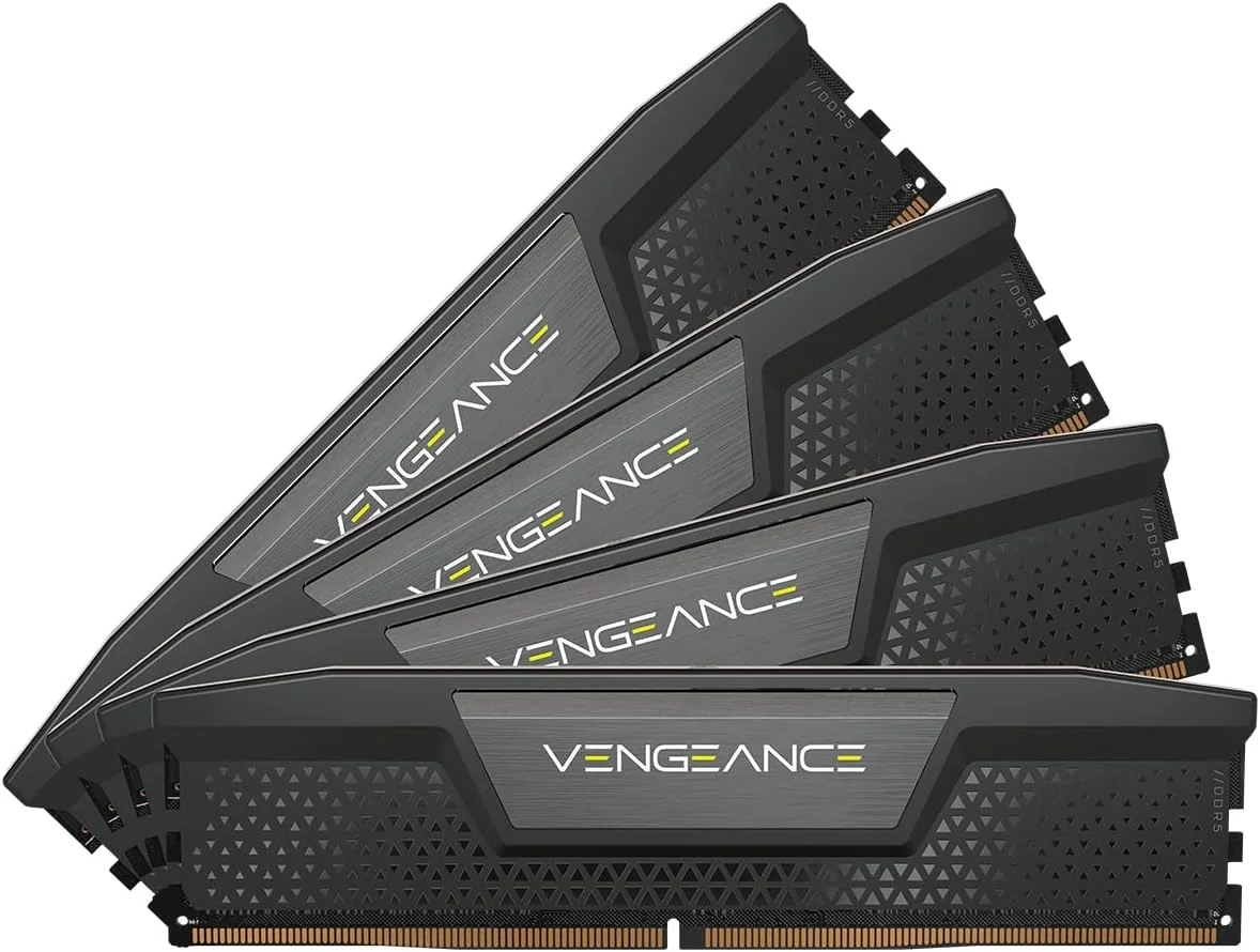 رم کامپیوتر CORSAIR Vengeance DDR5 با ظرفیت 64 گیگابایت (4x16GB) سرعت 6000 مگاهرتز CL36 سازگار با Intel XMP iCUE - مشکی (CMK64GX5M4B6000C36)