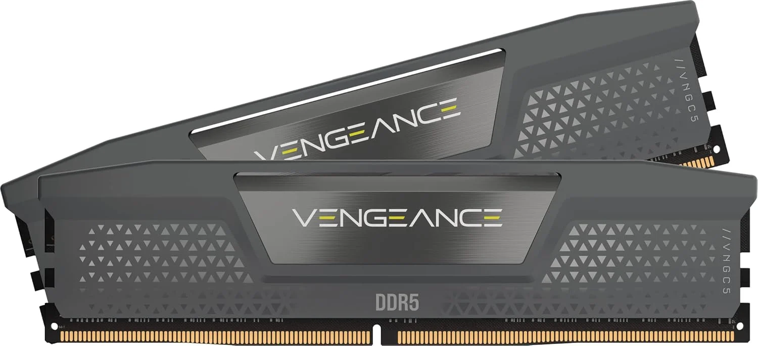 رم کامپیوتر CORSAIR VENGEANCE DDR5 با ظرفیت 32 گیگابایت (2x16GB) 6000MHz CL28 AMD EXPO Intel XMP سازگار با iCUE - خاکستری (CMK32GX5M2B6000Z28)