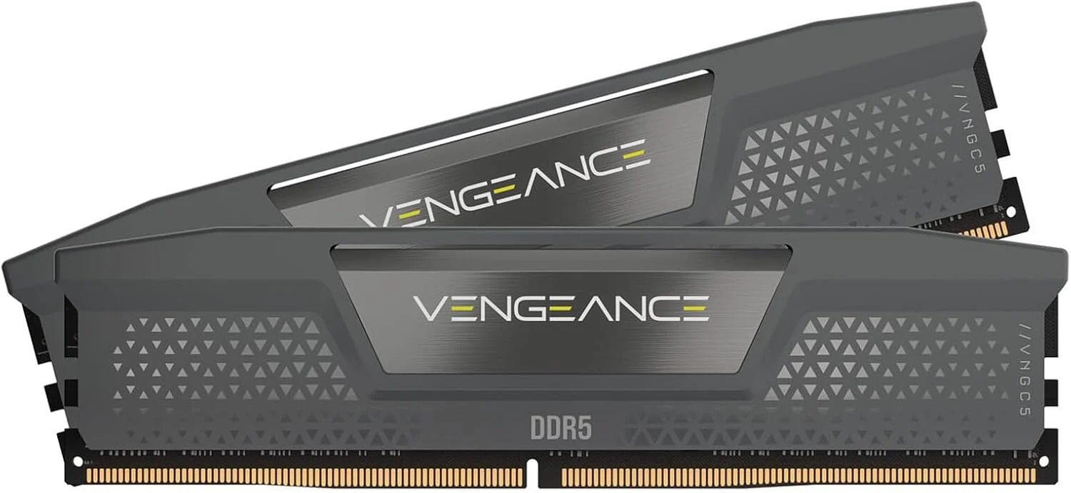 رم کامپیوتر CORSAIR Vengeance DDR5 با ظرفیت 32 گیگابایت (2x16GB) فرکانس 6400 مگاهرتز CL36-48-48-104 ولتاژ 1.35 ولت AMD Expo Intel XMP 3.0 - خاکستری (CMK32GX5M2B6400Z36)