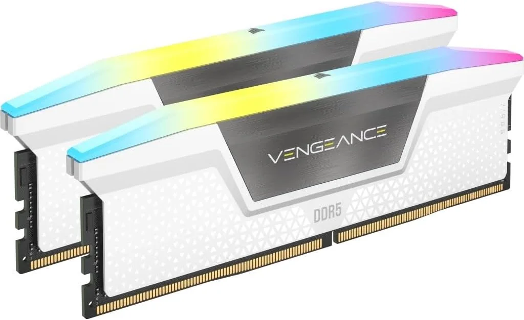 رم کامپیوتر CORSAIR Vengeance RGB DDR5 با ظرفیت 64 گیگابایت (2x32 گیگابایت) 6400 مگاهرتز CL32 Intel XMP iCUE سازگار - سفید (CMH64GX5M2B6400C32W)