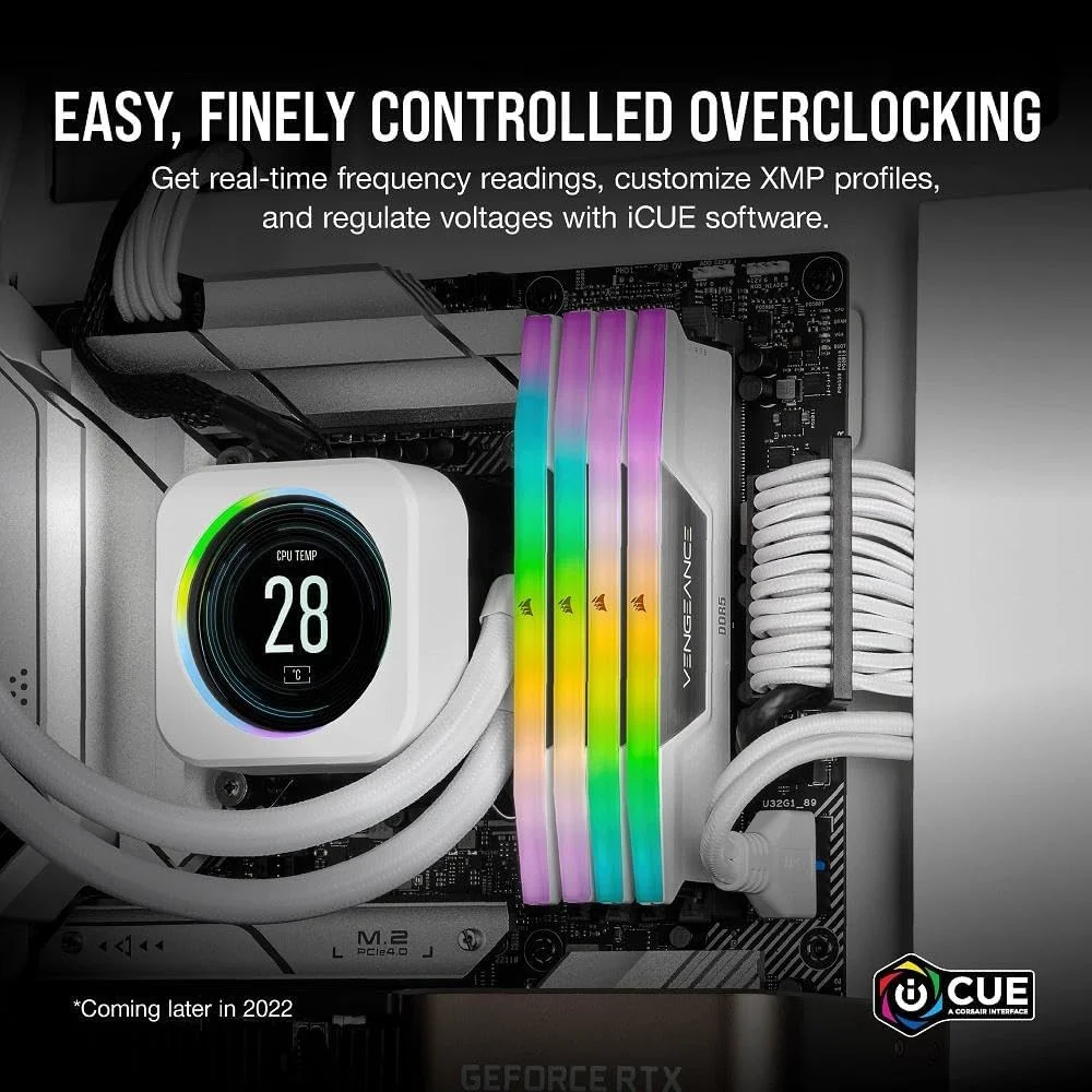 رم کامپیوتر CORSAIR Vengeance RGB DDR5 با ظرفیت 64 گیگابایت (2x32 گیگابایت) 6400 مگاهرتز CL32 Intel XMP iCUE سازگار - سفید (CMH64GX5M2B6400C32W) رم کامپیوتر CORSAIR Vengeance RGB DDR5 با ظرفیت 64 گیگابایت (2x32 گیگابایت) 6400 مگاهرتز CL32 Intel XMP iCUE سازگار - سفید (CMH64GX5M2B6400C32W)