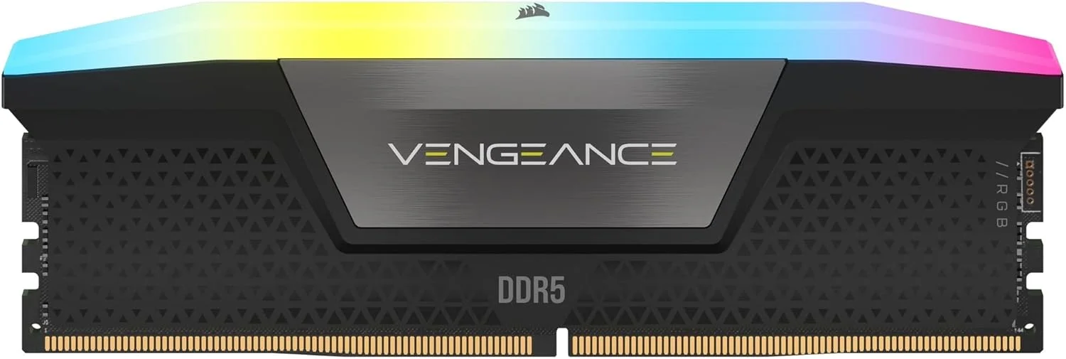 رم کامپیوتر DDR5 32 گیگابایتی (2x16GB) 7000MHz CL34 CORSAIR VENGEANCE RGB، سازگار با Intel XMP iCUE - مشکی (CMH32GX5M2X7000C34)