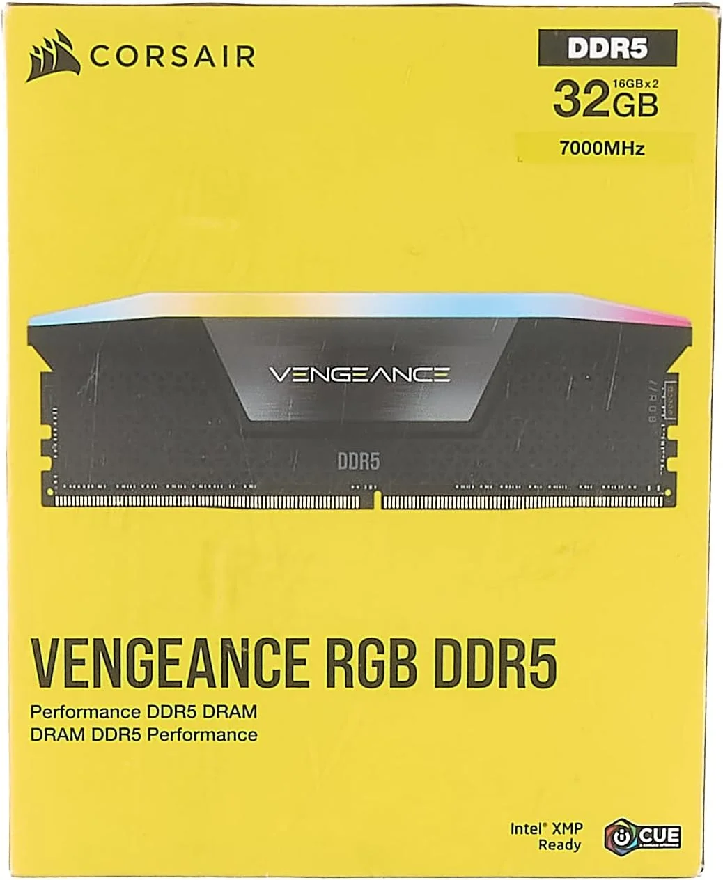 رم کامپیوتر DDR5 32 گیگابایتی (2x16GB) 7000MHz CL34 CORSAIR VENGEANCE RGB، سازگار با Intel XMP iCUE - مشکی (CMH32GX5M2X7000C34)