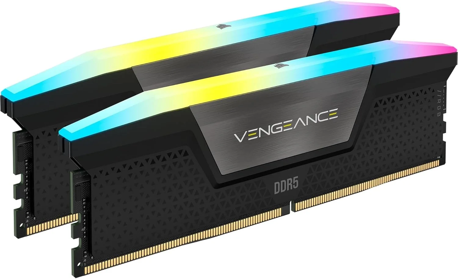 رم کامپیوتر CORSAIR VENGEANCE RGB DDR5 با ظرفیت 48 گیگابایت (2x24GB) و فرکانس 7200 مگاهرتز CL36، سازگار با Intel XMP iCUE - مشکی (CMH48GX5M2B7200C36)