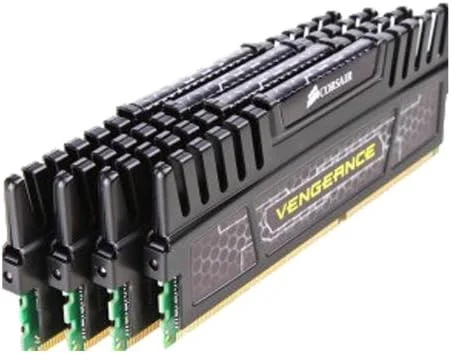 حافظه رم دسکتاپ کرسیر Vengeance مشکی 32 گیگابایت (4x8 گیگابایت) DDR3 1600 مگاهرتز (PC3 12800) (CMZ32GX3M4X1600C10)