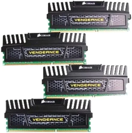 حافظه رم دسکتاپ کرسیر Vengeance مشکی 32 گیگابایت (4x8 گیگابایت) DDR3 1600 مگاهرتز (PC3 12800) (CMZ32GX3M4X1600C10)