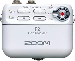ضبط کننده میدانی زوم F2-BT سفید با بلوتوث و میکروفون لاوالیر ضبط کننده میدانی زوم F2-BT سفید با بلوتوث و میکروفون لاوالیر